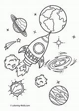 Astronaut Planets Spaceship sketch template