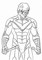Nightwing Colorare Supereroi Disegni Stampe Supercoloring sketch template