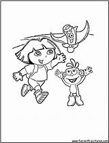 Dora Boots Swiper Cutecoloring Backpack sketch template