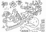 Coloring Santa Sled Claus Pages Christmas Edupics sketch template