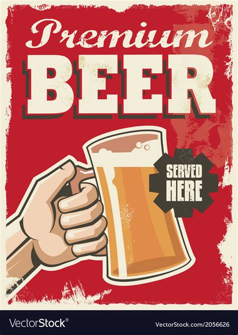 Vintage Style Beer Sign Poster Banner Design Vector Image