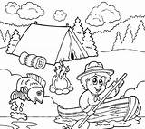 Coloring Fishing Pages Scouts Boy Hiking Going Camping Scout Cub Summer Color Print Man Kids Colouring Tocolor Printable Sheets Getcolorings sketch template