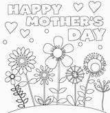 Coloring Mothers Pages Mother Happy Kids sketch template