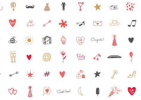 aufkleber emojis fuer die hochzeit gaestebuch creme rottoene von etsy