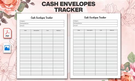 printable cash envelopes tracker graphic  mehedi hasan creative fabrica
