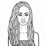 Dreadlocks Africaine Africana Mooie Afrikaanse Jonge Hermosa Animación Retrato Femmes Illustrations sketch template
