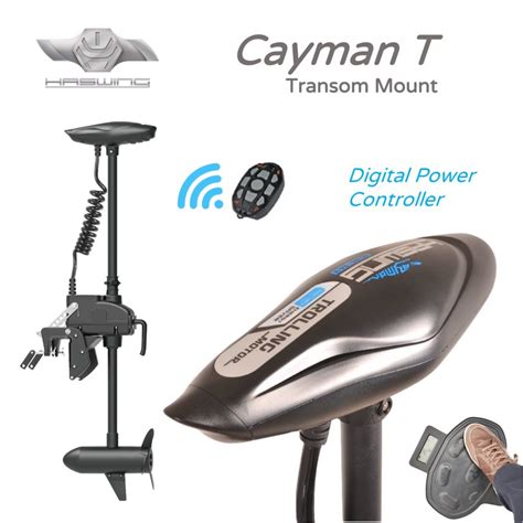 haswing cayman  transom mount electric outboard trolling motor wireless controller