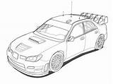 Subaru Sti Impreza Voiture sketch template