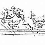 Cheval Coloriage Saute Obstacle sketch template