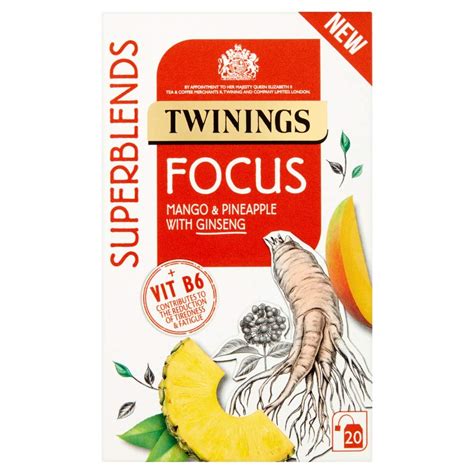twinings superblends focus mango pineapple  ginseng tea  tea