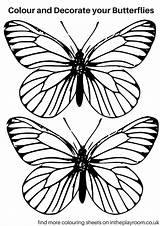Butterfly Printable Coloring Colouring Pages Drawing Print Patterns Templates Butterflies Template Line Kids Pattern Intheplayroom Monarch Color Outline Sheets Dragonfly sketch template