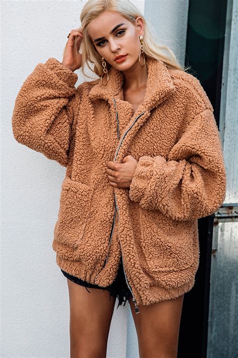teddy coat women overcoat bear jacket wool jacket