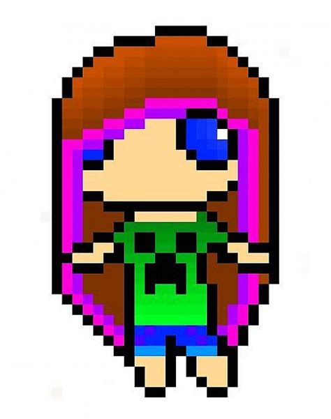 Cartoon Girl Pixel Art Minecraft Project