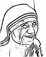 Mother Teresa Coloring Pages Theresa Template Calcutta Sketch sketch template
