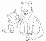 Warrior Cats Cat Coloring Pages Line Mate Drawings Comforting Drawing Two Warriors Choose Board Outline Kittens sketch template