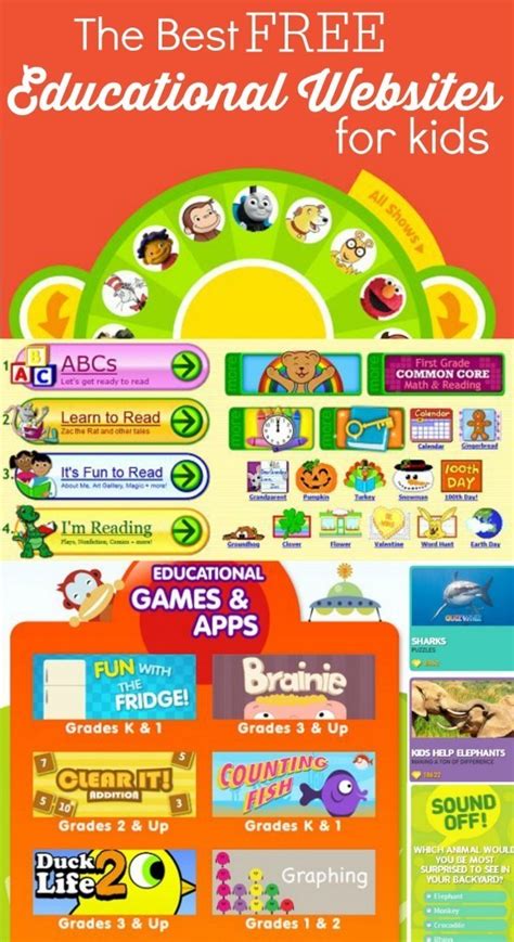 educational websites  kids infographic  learning