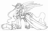Coloring Pony Nightmare Moon Little Pages Sketch Print sketch template