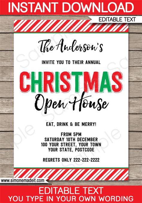 printable christmas party invitations christmas party invites editable text