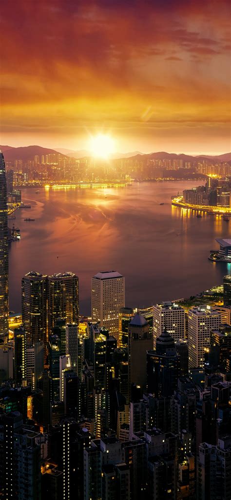 hong kong  wallpaper cityscape sunrise city lights