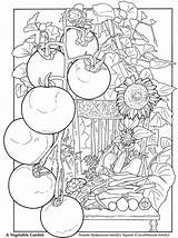 Coloring Garden Pages Printable Adult Adults Color Colouring Vegetable Sheets Book Books Colorful Doodle Dover Publications Kleuren Voor Volwassenen Laser sketch template