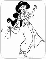 Jasmine Coloring Pages Aladdin Disneyclips Mirror Pdf Her sketch template
