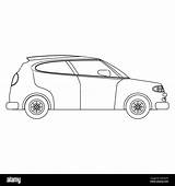 Hatchback Sedan Lineart sketch template