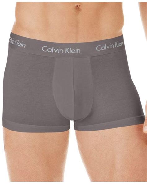 Calvin Klein Men S Underwear Micro Modal Basic Trunk U5554 In Gray For