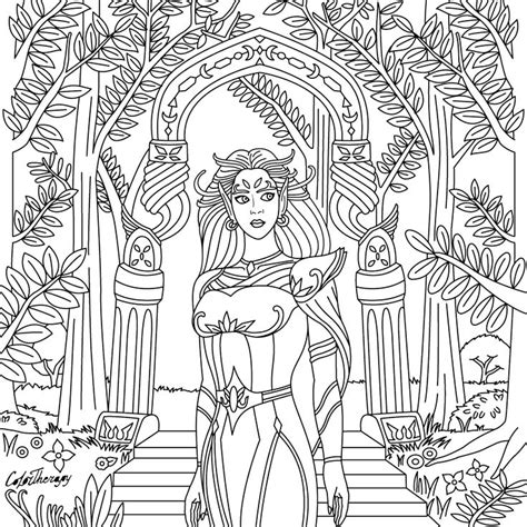 pin  fantasy coloring pages  adults