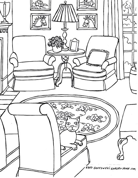 coloring pages house rooms tedy printable activities