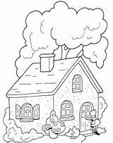 Coloring Hood Riding Red Little House Pages sketch template