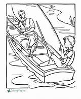 Coloring Pages Boat Fishing Boats sketch template