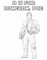Poe Dameron Alphabet Awakens sketch template
