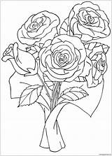 Roses Pages Flower Coloring Color Printable Print Coloringpagesonly sketch template