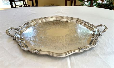 oval silver butlers tray reed  barton large silver plate serving tray winthrop pattern
