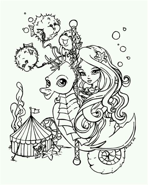 lisa frank mermaid coloring pages