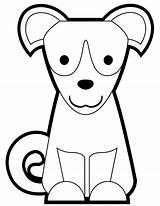Sitting Coloring Puppy Dog Cute Cartoon Pages Down Printable Puppies Drawings Cliparts Clipart Drawing Template Easy Colouring Color Library Clip sketch template