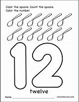 Counting Twelve Playgroup Tracing Sheet Spelling Trace Cleverlearner sketch template