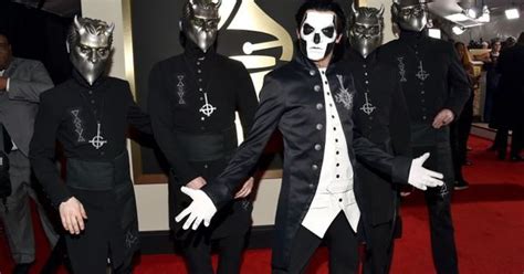 ghost ghost arrive at the 58th annual grammy awards on feb