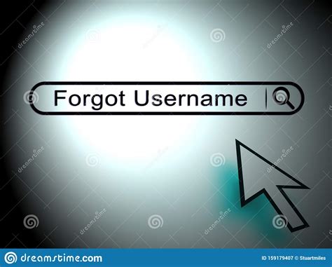 forgot username search means wrong userid entered  illustration stock illustration