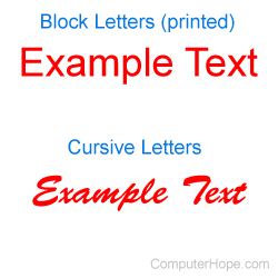 block letters application