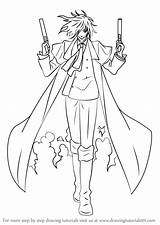 Hellsing Alucard Draw Drawing Step Drawings Anime Drawingtutorials101 Tutorials Tutorial Learn Visit sketch template