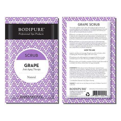 grape body scrub single   packs bodipure professional spa products
