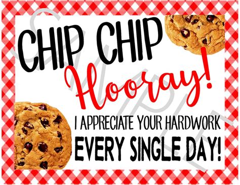 chip chip hooray appreciation tag teacher tag staff etsy