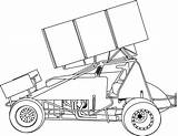Sprint Coloring Dirt Pages Car Track Cars Racing Stock Race Late Drawing Model Template Drawings Street Printable Clipart Sprinting Speedway sketch template