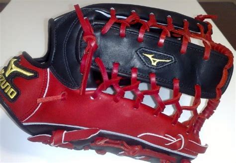 custom gloves baseball mizuno custom classic pro soft black and red gcp79s gcc77 12 75