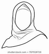 Drawing Hijab Line Drawings Vector Girl Coloring Woman Muslim Hawk Pencil Women Muslimah Arab Jilbab Continuous Transparent Background Fashion Clipartmag sketch template