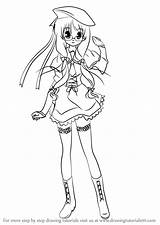 11eyes Yukiko Draw Step Drawing Anime sketch template
