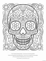 Coloring Pages Skull Sugar Printable Calavera Adult Thaneeya Cat Grown Ups Colouring Color Print Sheets Gif Dead Detailed Simple Candy sketch template
