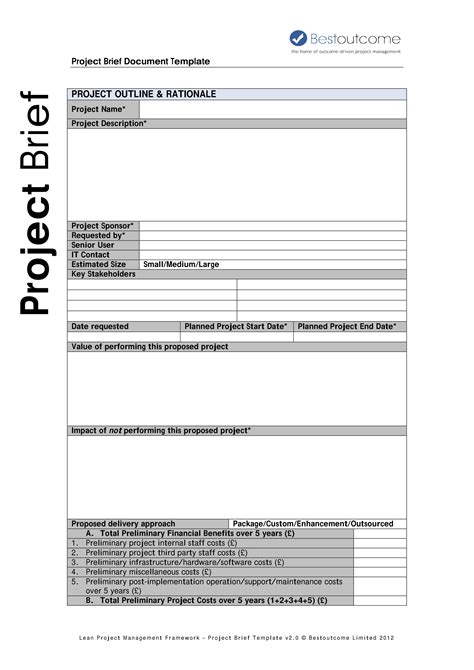 briefing template word collection