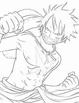 Luffy Lineart sketch template